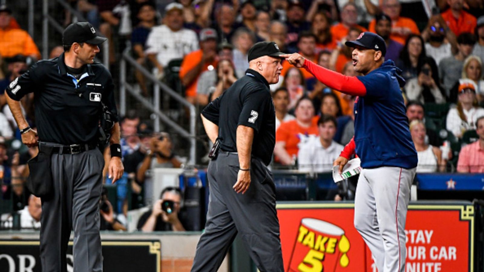 MLB fires umpire over sharing gambling accounts with friend indulged in baseball betting Alex Cora and Pat Hoberg in the frame