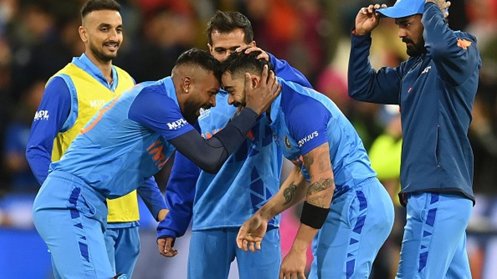 After 27 months, Hardik Pandya reveals what he told Virat Kohli during IND vs PAK's historic MCG clash, says 'As soon as I walked in, my only message...' File Photo: India's Hardik Pandya and Virat Kohli celebrate together after beating Pakistan during T20 World Cup 2022 clash on October 23, 2022 at MCG