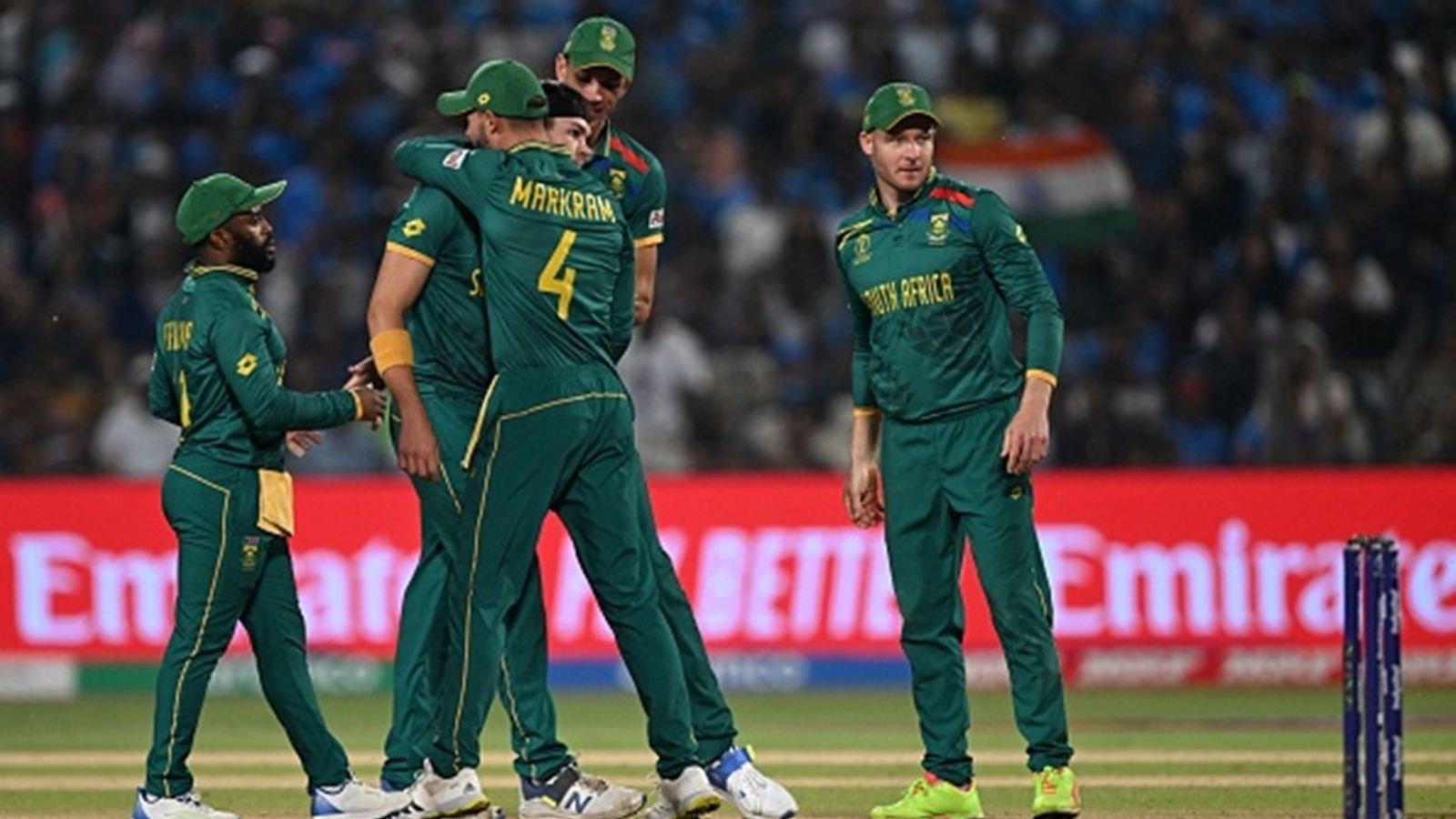 Massive blow to South Africa, day after announcing squad star speedster ruled out of Tri-Series in Pakistan And Champions Trophy 2025 South Africa's Gerald Coetzee (C) celebrates with teammates after taking the wicket of New Zealand's Will Young during the 2023 ICC Men's Cricket World Cup at the MCA Stadium in Pune on November 1, 2023.