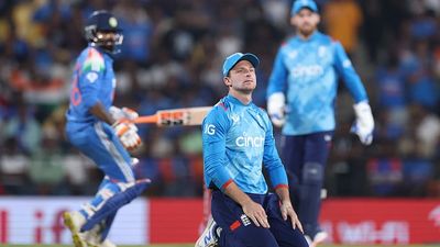 Gutted Jos Buttler blames this reason behind England's 4-wicket defeat against India in 1st ODI, says '...could have been handy with the way wicket..' England captain Jos Buttler on his knees as the India batsmen near the winning total during 1st ODI in Nagpur