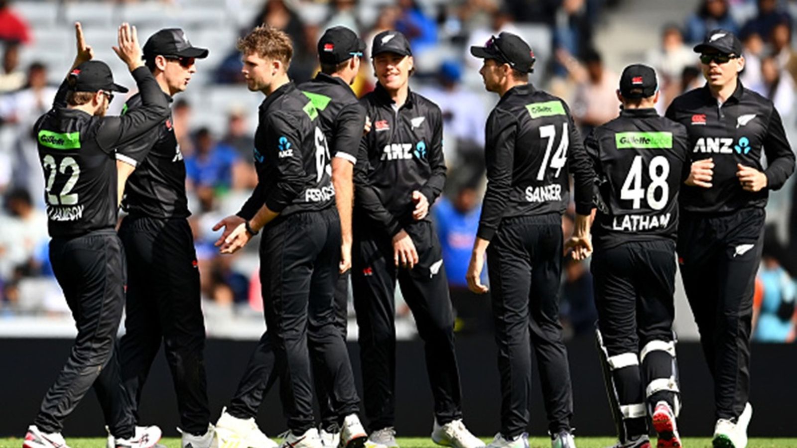 Massive setback for New Zealand as star pacer suffers hamstring injury, doubtful for Champions Trophy 2025 Lockie Ferguson of the Black Caps celebrates the wicket of Rishabh Pant of India during game one of the ODI series at Eden Park on November 25, 2022 in Auckland.