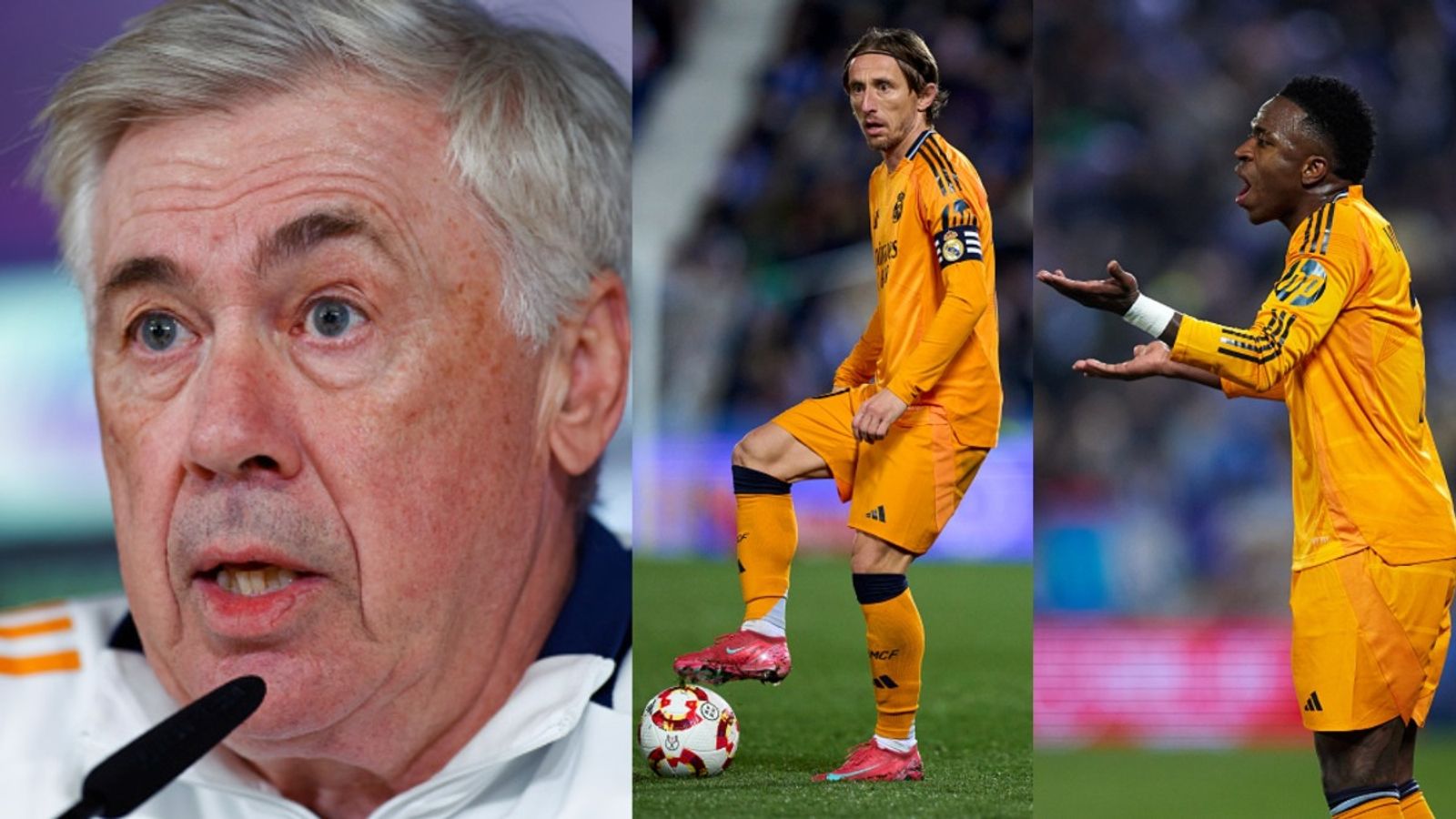 Carlo Ancelotti reveals his stance on Luka Modric and Vinicius Jr amid viral verbal clash Real Madrid's Luka Modric, Vinicius Jr and Carlo Ancelotti in the frame (via Getty)
