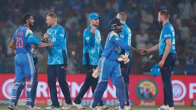 Odisha government issues show cause notice to Barabati stadium officials following IND vs ENG 2nd ODI, know why India's Axar Patel of India (L) and Ravindra Jadeja shake hands with England players after winning 2nd ODI on February 9