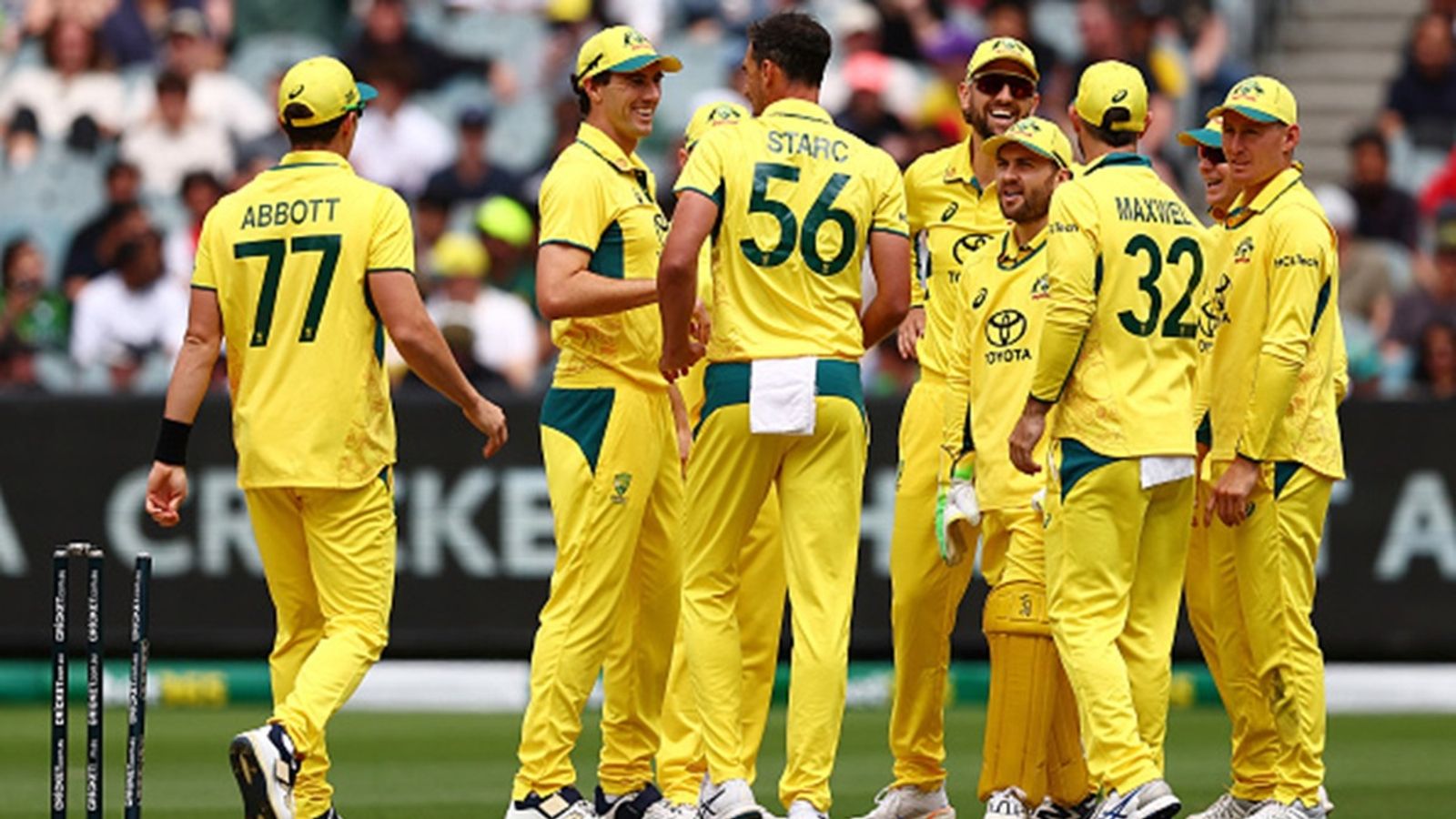 Star player pulls out of Champions Trophy squad last minute, Australia make 5 changes to original 15 announced last month Mitchell Starc of Australia celebrates the wicket of Saim Ayub of Pakistan during game one of the Men's ODI series Melbourne Cricket Ground on November 04, 2024 .