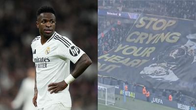 'I saw the banner from Man City fans': Real Madrid Forward Vinicius Jr. Breaks Silence on the Disrespectful Gesture by City Fans During Champions League Clash Vinicius Jr. in the frame.