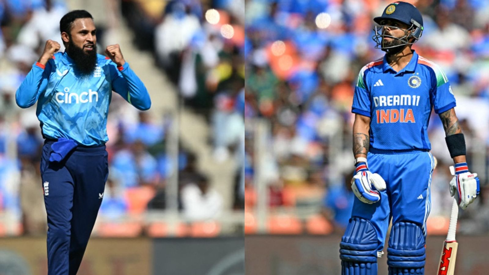 Virat Kohli's spin woes continue ahead of Champions Trophy as Adil Rashid makes Indian superstar his bunny by dismissing him 11 time Virat Kohli and Adil Rashid in frame