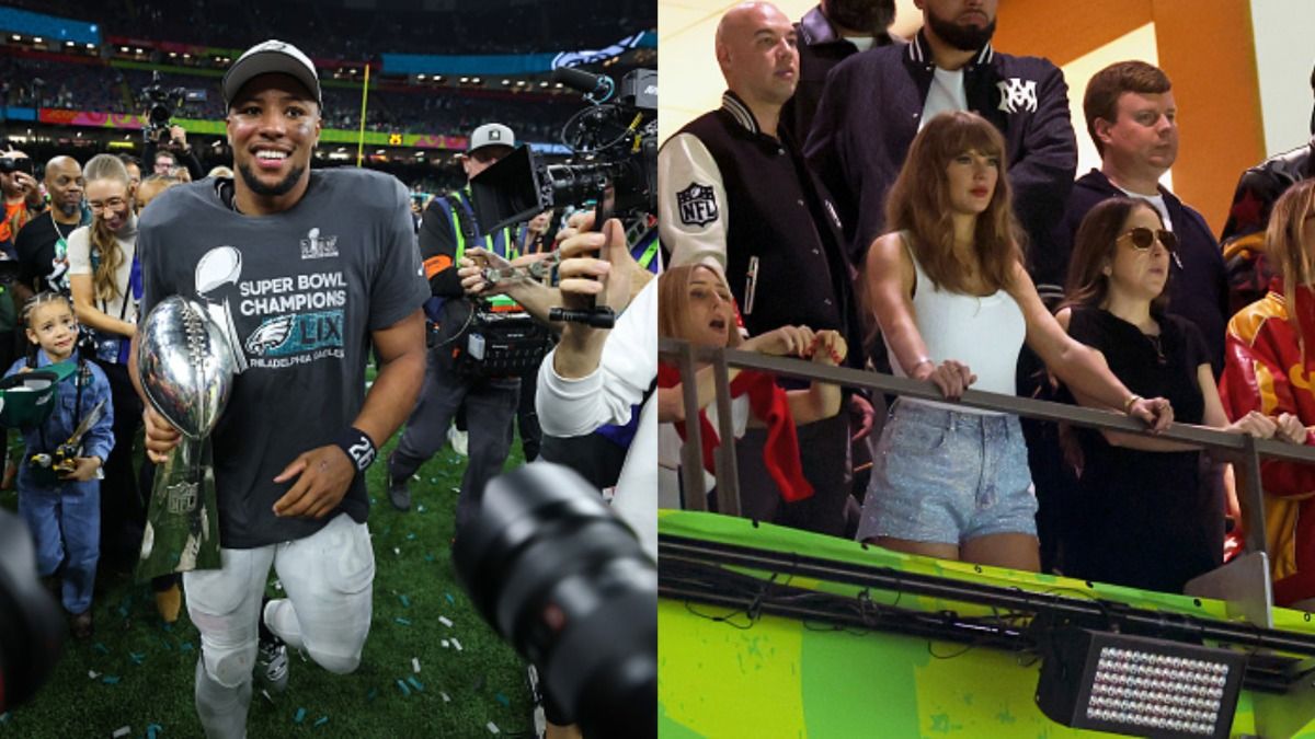 Saquon Barkley reacts on Taylor Swift getting booed by Eagles fans during Super Bowl 2025 says, 'She's made the game...'