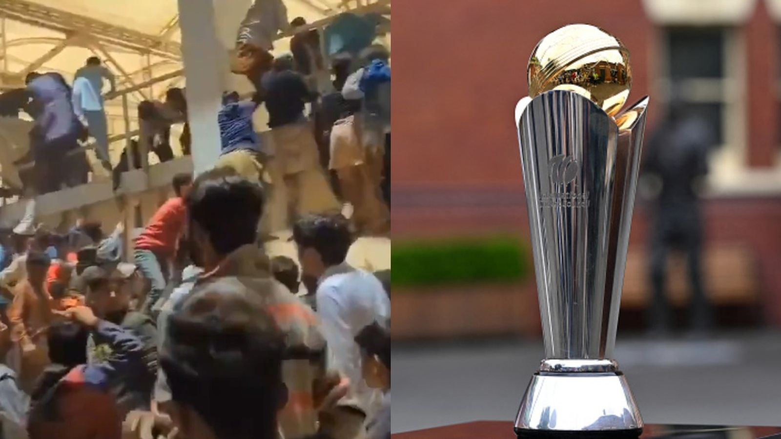 WATCH: Massive security breach in Pakistan, fans climb over stadium walls to witness stadium's inauguration ceremony ahead of Champions Trophy 2025 Pakistan fans invading security and Champions Trophy