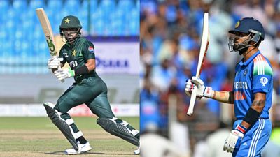 Babar Azam leaves behind Virat Kohli to script massive World Record, becomes joint-fastest batter to achieve this towering milestone Pakistan's Babar Azam (L) and India's Virat Kohli in frame