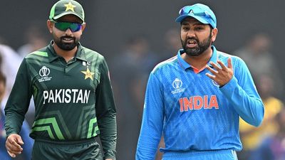 PCB gives clarification on no Indian flag in Pakistan's Karachi Stadium ahead of Champions Trophy, says ' ICC has advised that...' India's captain Rohit Sharma (R) talks with former Pakistan's skipper Babar Azam in this frame