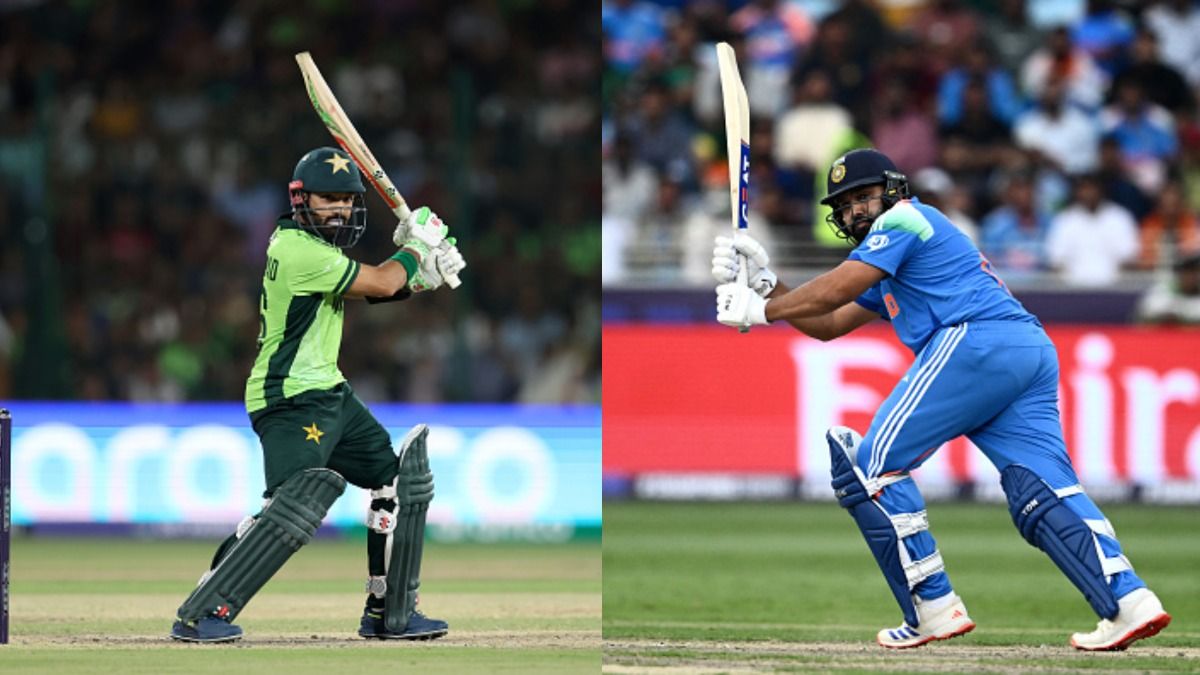 Rivals in the Desert: India vs Pakistan's head-to-head records in ODIs, Champions Trophy and Dubai; Know it all here India captain Rohit Sharma (R) and Pakistan skipper Mohammad Rizwan in frame