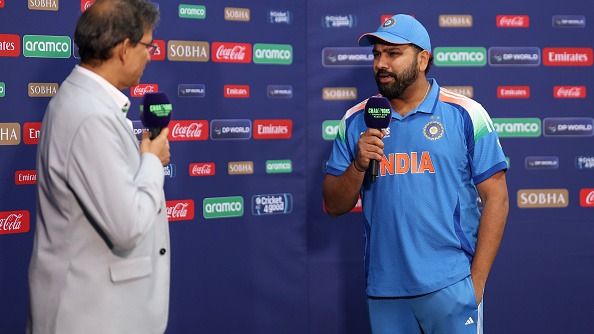 Rohit Sharma's stern reply on being asked about Champions Trophy clash against Pakistan, says 'not the curator here to tell you..' Rohit Sharma during post-match presentation