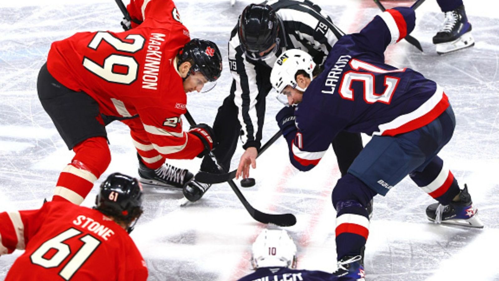 USA vs CANADA - 4 Nations Face-Off 2025 Final NHL Players - Streaming Info and More Nathan MacKinnon and Dylan Larkin in the frame