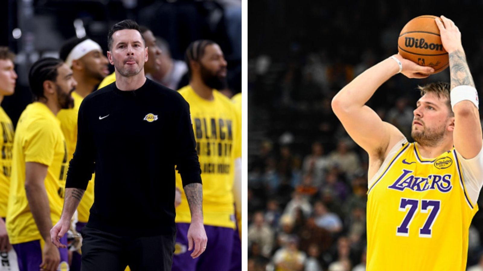 'This is a new problem': Lakers Coach JJ Reddick Makes a Bold Claim About Fitting Luka Doncic In The Squad Luka Doncic and JJ Reddick in the frame.