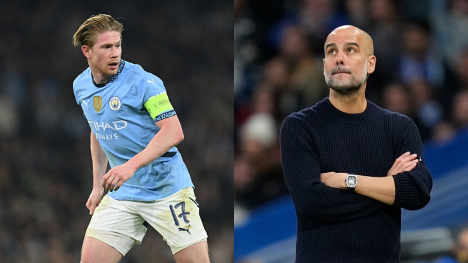 Pep Guardiola drops bombshell: Kevin De Bruyne’s Manchester City future in doubt amid tactical evolution Pep Guardiola and Kevin De Bruyne in the frame (via Getty)