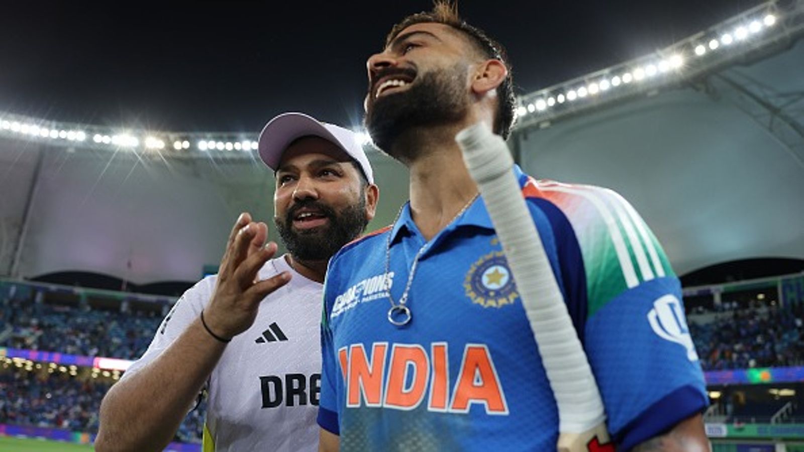 'More than what Kohli did...': Ex-India star passes massive statement on Rohit Sharma's expression for Virat's century against Pakistan India captain Rohit Sharma speaks to Virat Kohli after the ICC Champions Trophy 2025 match between Pakistan and India at Dubai International Cricket Stadium
