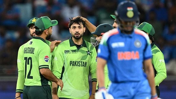 Abrar Ahmed finally reacts to rude send-off to Shubman Gill during IND vs PAK Champions Trophy clash, engages in heated argument with Indian journalist Pakistan's Abrar Ahmed (C) celebrates with teammates after taking the wicket of India's Shubman Gill (R) during their Champions Trophy