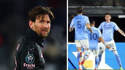 Lionel Messi Left Baffled As New York City Defender Performed Cristiano Ronaldo's Iconic 'Siuuu' Celebration After Scoring an Equaliser Against Inter Miami Lionel Messi in the frame.
