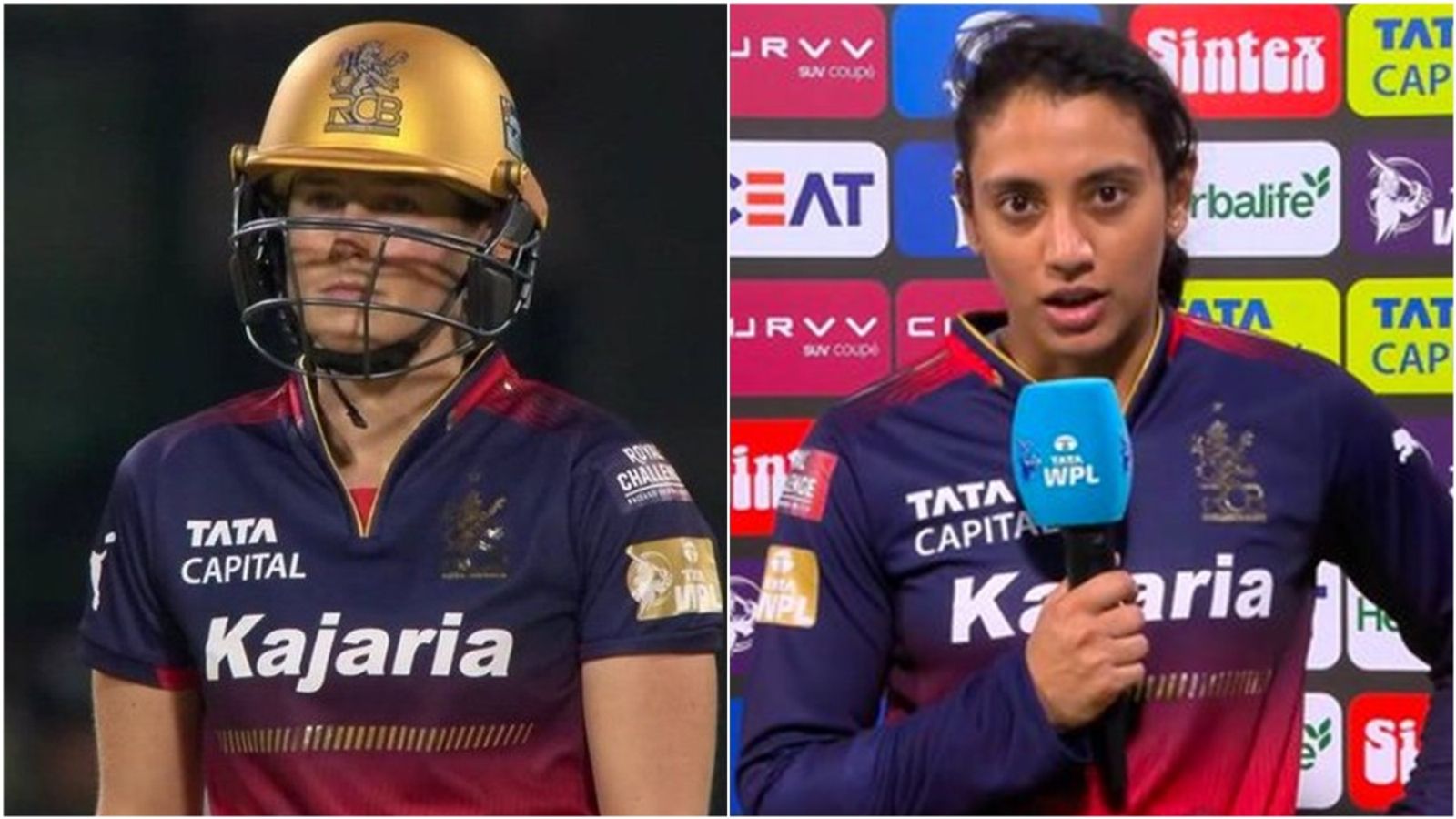 'Really have to tell Perry we are sorry. How could we not...': Smriti Mandhana's emotional apology to Australia's Ellyse after super over loss RCB's Ellyse Perry during her unbeaten 90 against UP Warriorz; captain Smriti Mandhana in post-match presentation.