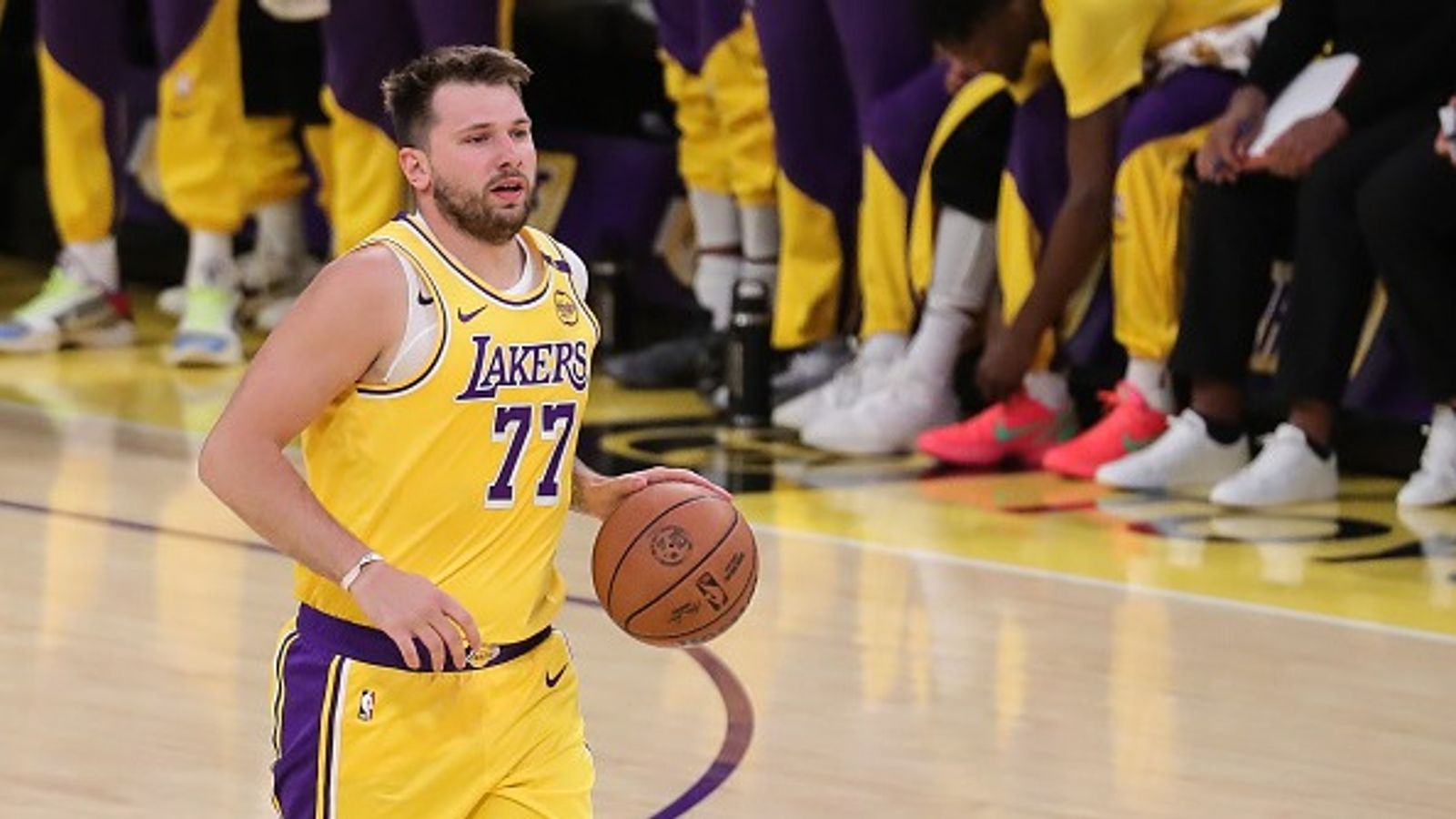 Luka Doncic Injury Report: Will the Lakers' Star Guard Play Tonight Against His Former Team Mavericks? Luka Doncic in the frame.