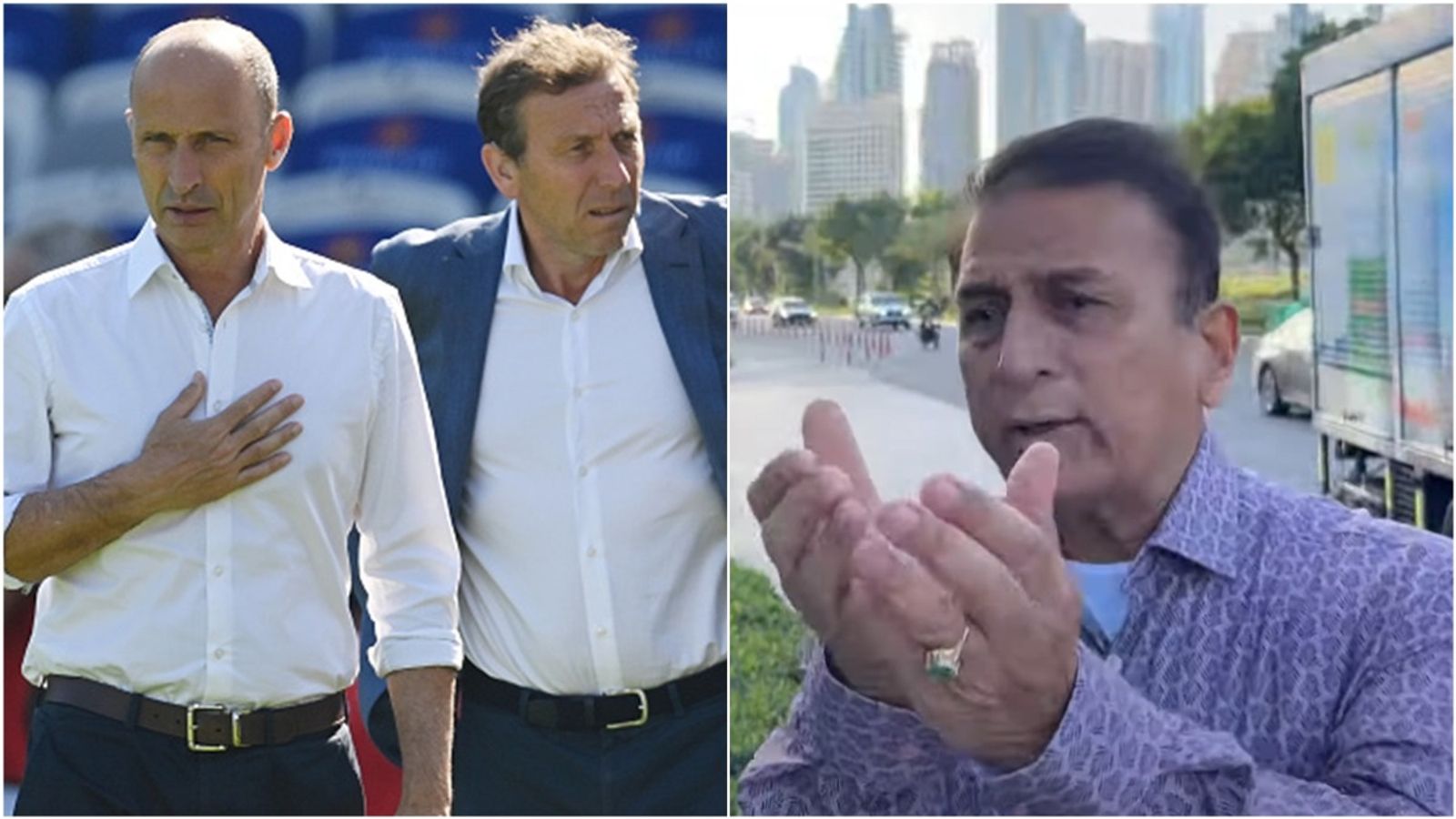 'Their salaries come from India': Sunil Gavaskar hits back at former England captains for 'moaning' over India's Dubai 'advantage' in Champions Trophy 2025 Former England captains Nasser Hussain, Michael Atherton; Legendary India batter Sunil Gavaskar during an exclusive interaction.