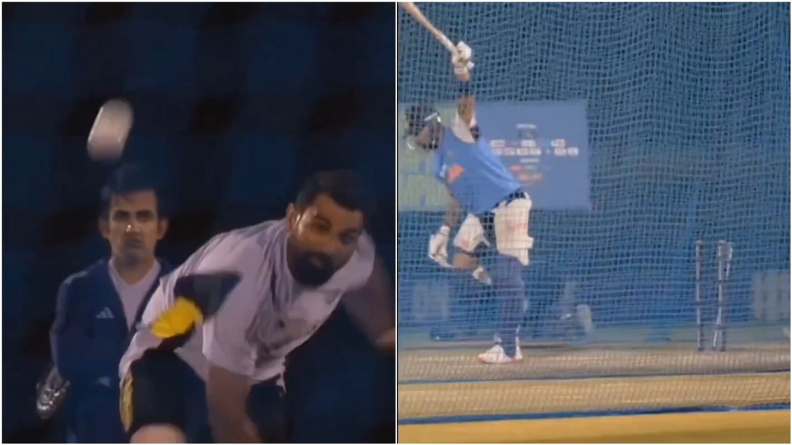 Mohammed Shami knocks over Virat Kohli's middle stump during net session ahead of New Zealand clash; watch viral video Mohammed Shami bowls to Virat Kohli in the nets at ICC Cricket Academy in Dubai.