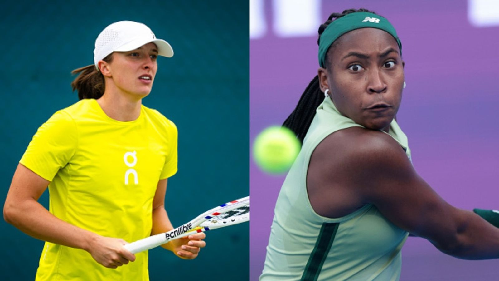 Snubbing Coco Gauff, American tennis stalwart chooses Iga Swiatek as Indian Wells Open favorite Coco Gauff and Iga Swiatek in the frame (via Getty)