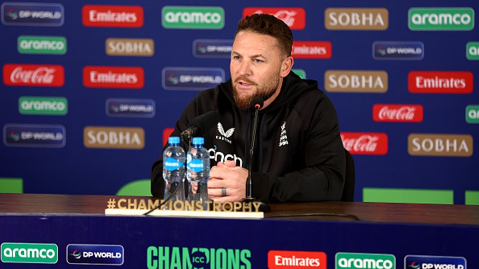 'My main concern is to ensure no negativity bleeds into our...': Brendon McCullum already worried about Test series vs India after Champions Trophy 2025 exit Brendon McCullum, Head Coach of England, speaks to the media in a post match press conference following defeat to South Africa during the ICC Champions Trophy 2025 match at National Stadium on March 01, 2025 in Karachi, Pakistan.