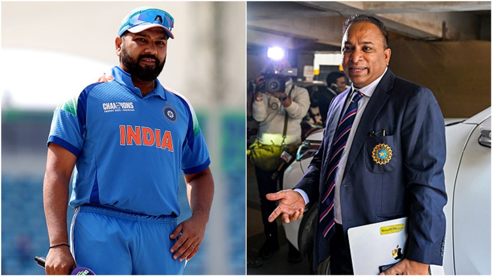 BCCI secretary lashes out at Congress spokersperson for fat-shaming Rohit Sharma, says 'very derogratory and damaging to an individual player' India captain Rohit Sharma at the coin toss for New Zealand clash in ongoing Champions Trophy 2025; BCCI secretary Devajit Saikia.