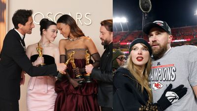 Why did Taylor Swift and Travis Kelce didn't turn up for the Oscars 2025 despite rumours? know the reason Oscars 2025 award winners along with Travis Kelce and Taylor Swift in the frame