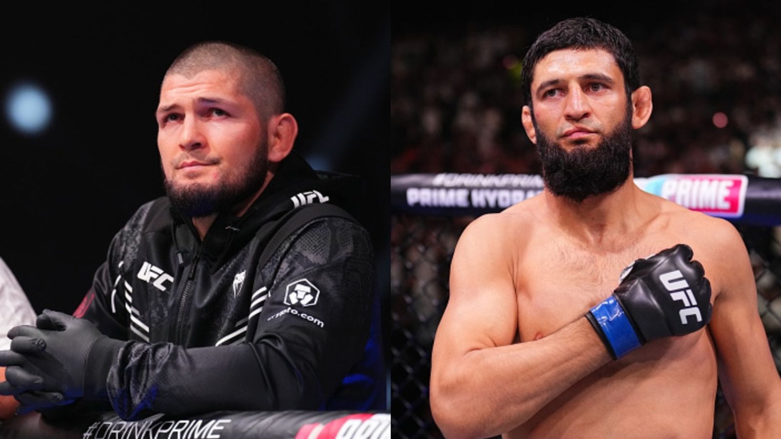 Khabib Nurmagomedov and Khamzat Chimaev honor late Russian wrestling legend with heartfelt tributes Khabib Nurmagomedov and Khamzat Chimaev in the frame (via Getty)