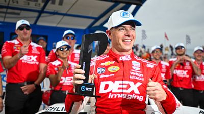IndyCar schedule 2025: Date, time, TV channel and more Scott McLaughlin, driver of the #3 Dex imaging Team Penske Chevrolet poses after winning the pole position