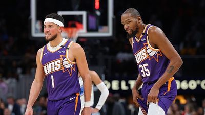 NBA Trade Rumor: Two-Time NBA Champion Eyes Suns' Duo Kevin Durant and Devin Booker Devin Booker and Kevin Durant in the frame.