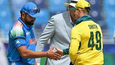 Why Rohit Sharma-led Team India wearing black armbands during Champions Trophy 2025 semifinal clash against Australia? Rohit Sharma and Steve Smith shaking hands during toss at Champions Trophy 2025 semifinal