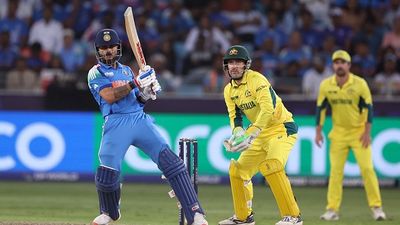 Virat Kohli shatters India's all-time Champions Trophy record with splendid fifty during clash against Australia India's Virat Kohli bats as Australia wicketkeeper Josh Inglis watches on during their Champions Trophy semifinal