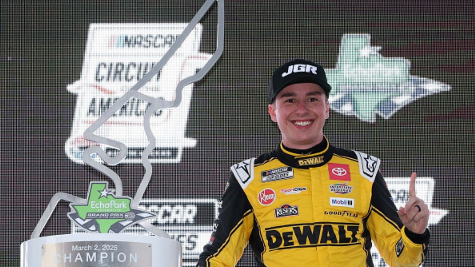 Christopher Bell wins second consecutive NASCAR Cup Series race of 2025 says, 'Almost deja vu from last year here' Christopher Bell in the frame
