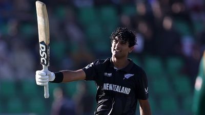 SA vs NZ: Rachin Ravindra smashes second century in ICC Champions Trophy 2025 semifinal clash against South Africa Rachin Ravindra celebrating his century