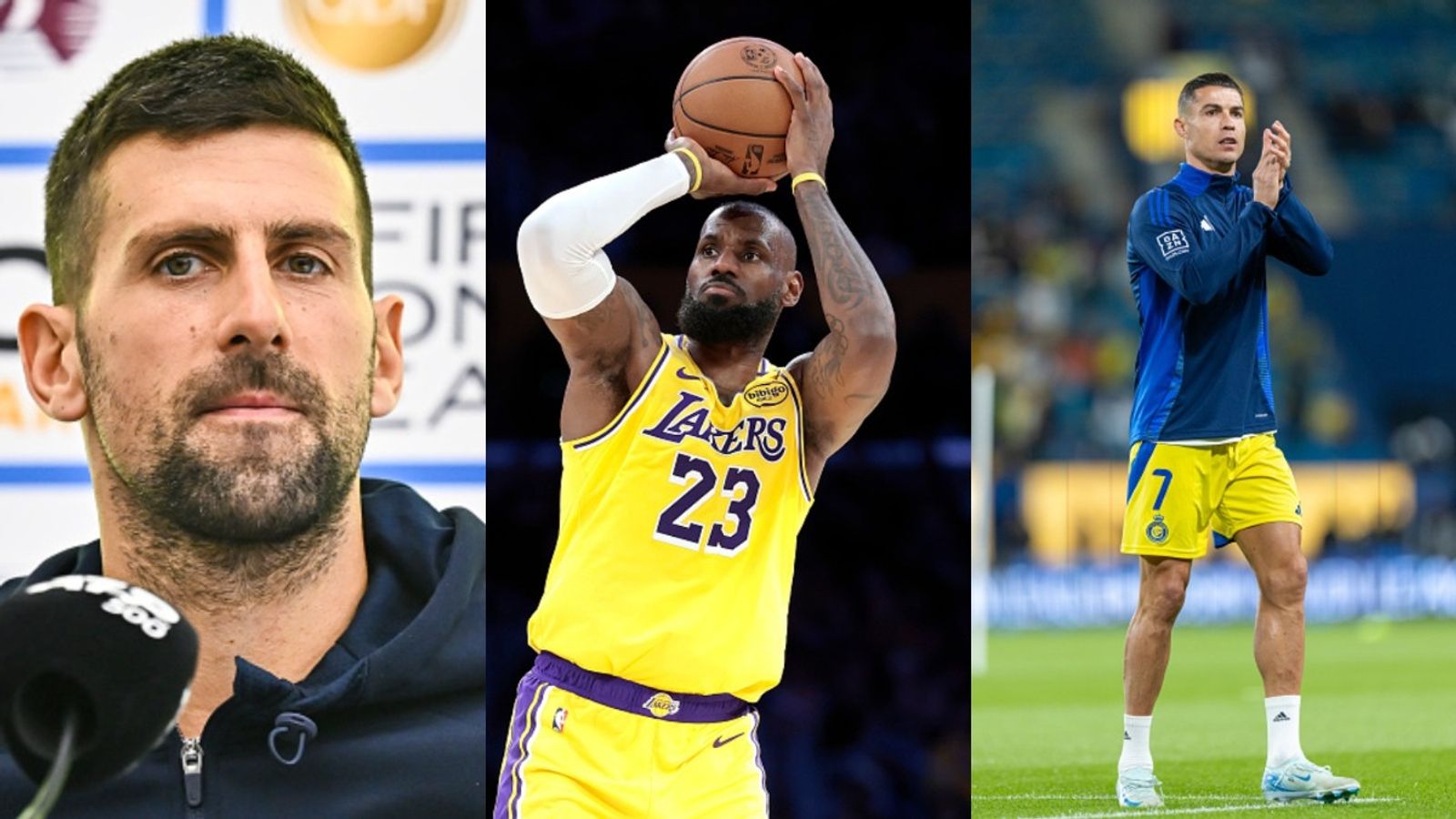 Novak Djokovic over LeBron James and Cristiano Ronaldo? American tennis legend crowns Serb the ultimate GOAT Novak Djokovic, LeBron James and Cristiano Ronaldo in the frame (via Getty)