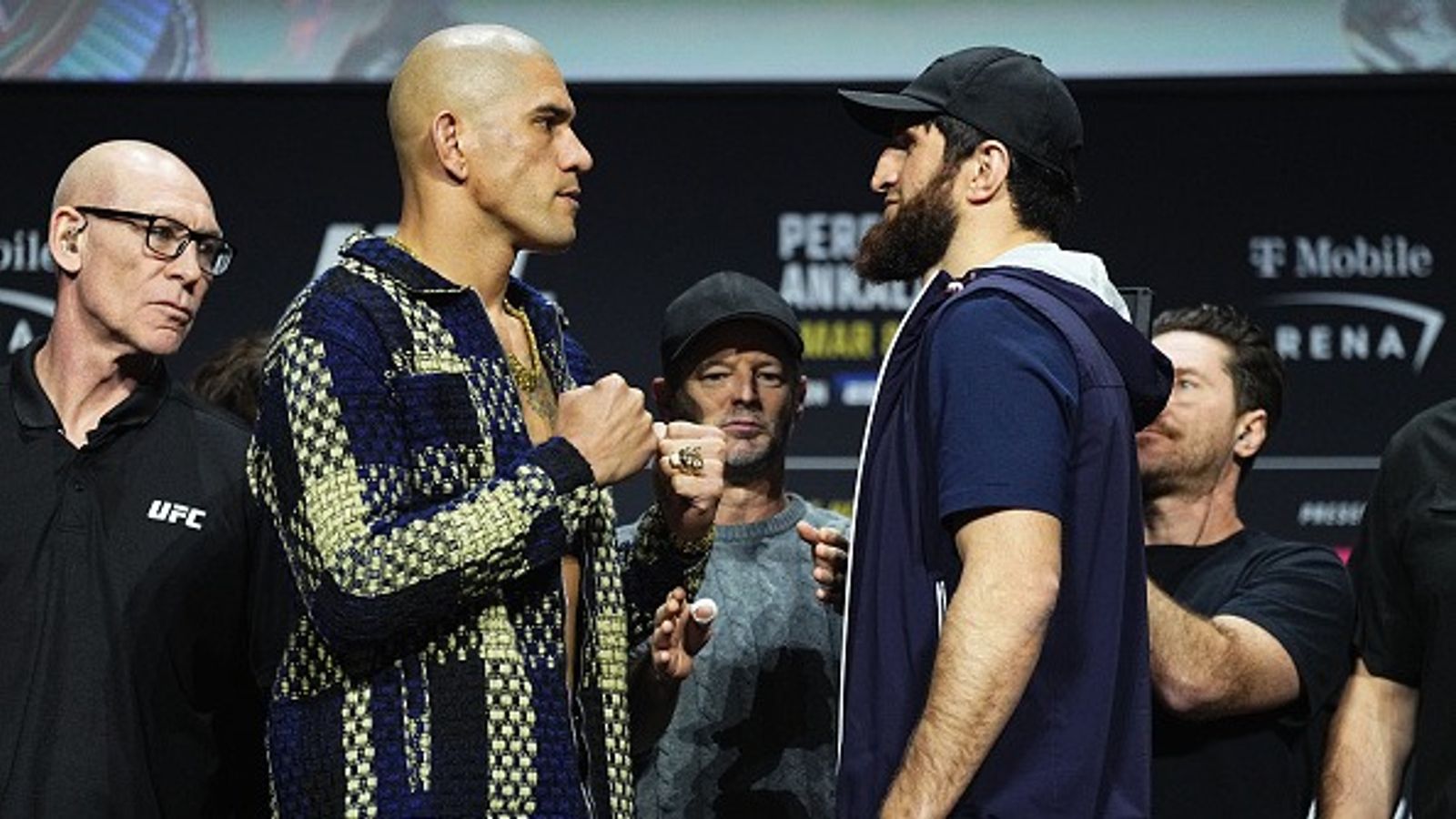 UFC 313 Payouts: How Much Money Each Fighter Will Receive? Opponents Alex Pereira of Brazil and Magomed Ankalaev of Russia face off during the UFC 313 press conference