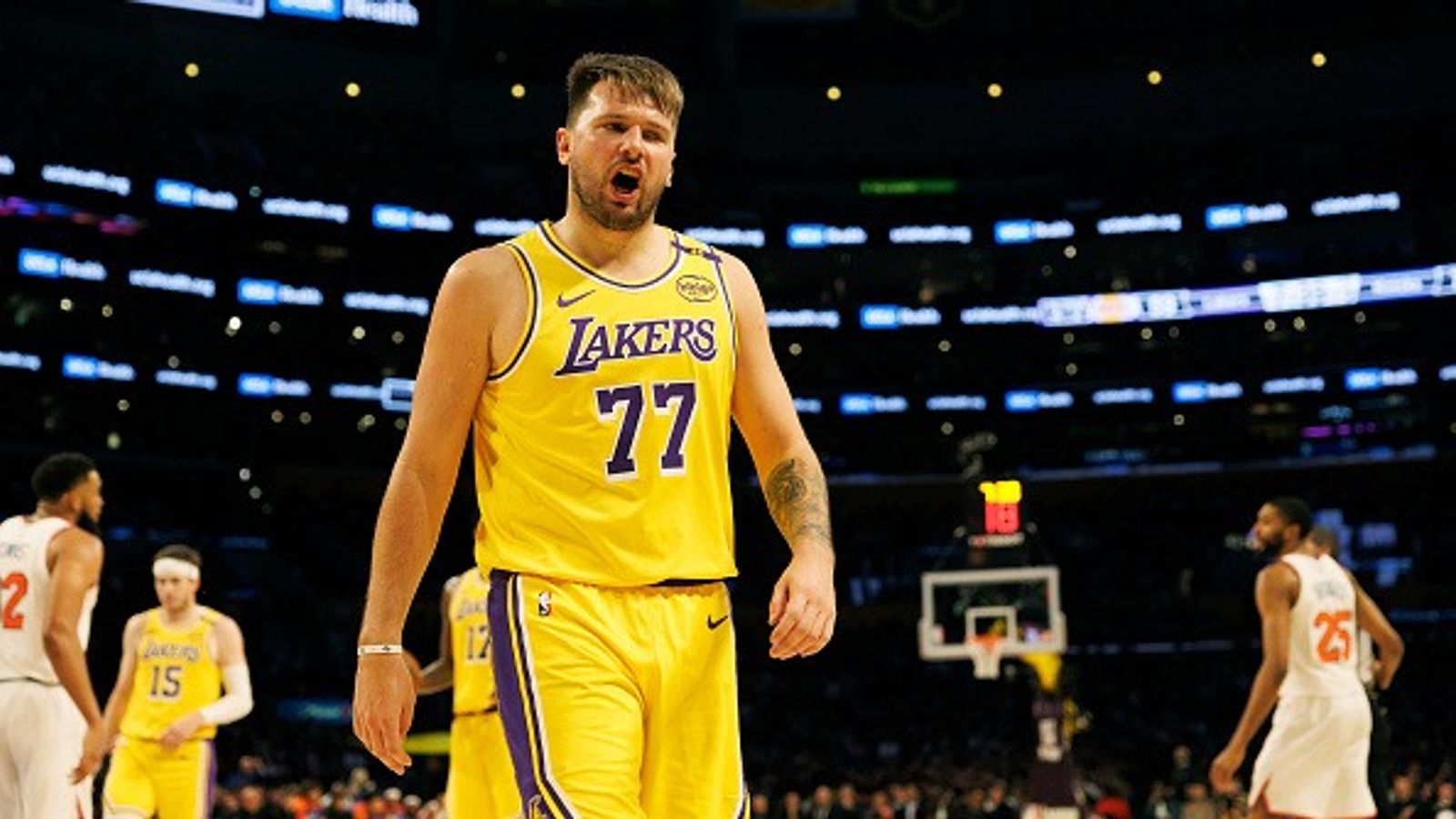 Luka Doncic Injury Report: Will The Lakers' Star Guard Play Tonight Against the Celtics? Luka Doncic in the frame.