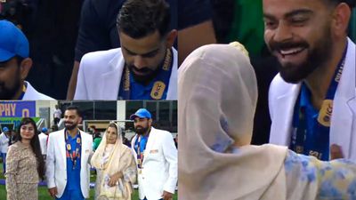 WATCH: Virat Kohli touches Mohammed Shami's mother's feet after India's Champions Trophy 2025 win Virat Kohli touching Mohammed Shami mother feet