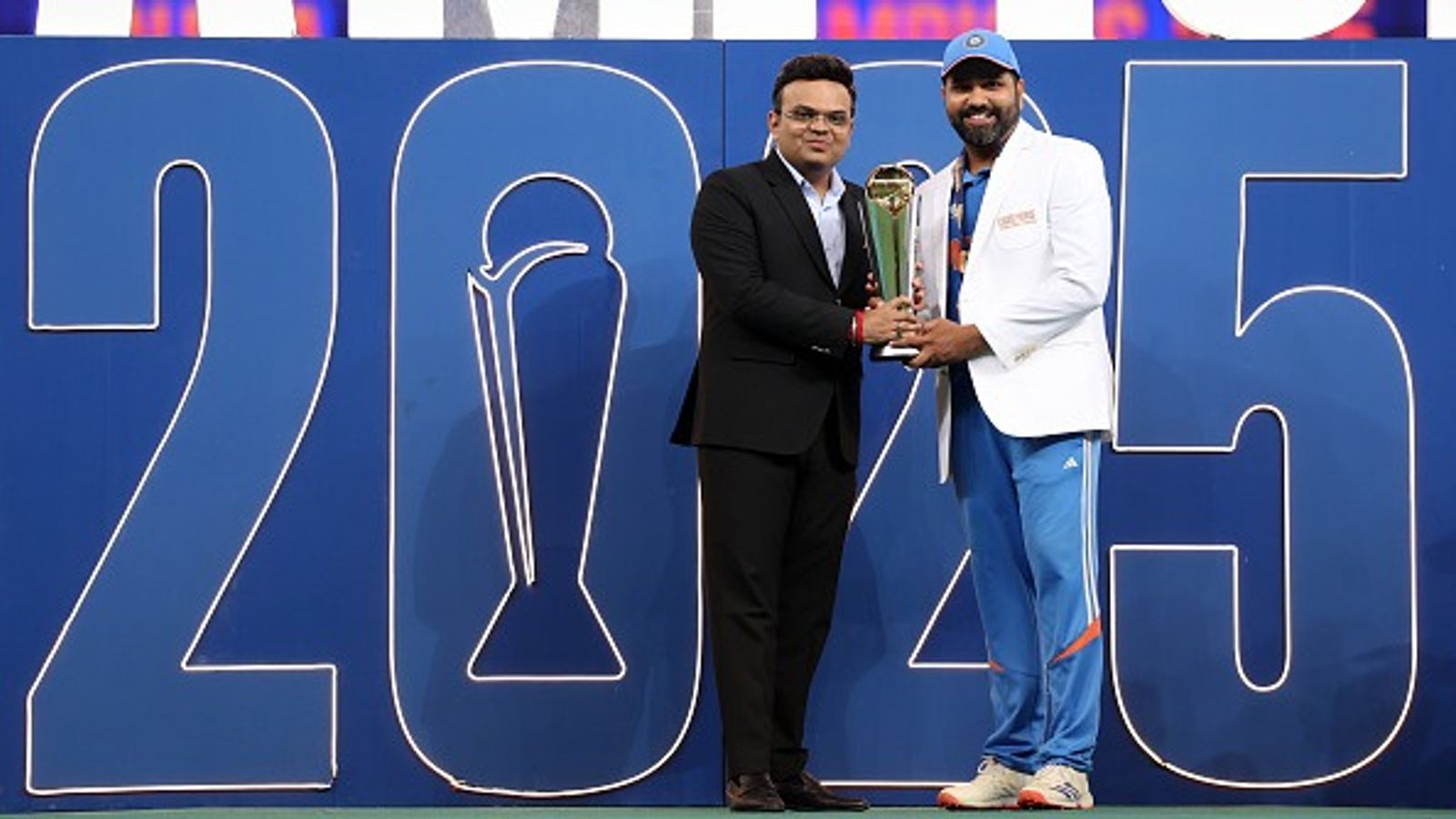 Champions Trophy 2025 final: Here's why PCB chairman Mohsin Naqvi wasn't in Dubai during after India's win against New Zealand ICC Chair, Jay Shah presents the ICC Champions Trophy to Rohit Sharma of India after winning the ICC Champions Trophy 2025 Final between India and New Zealand