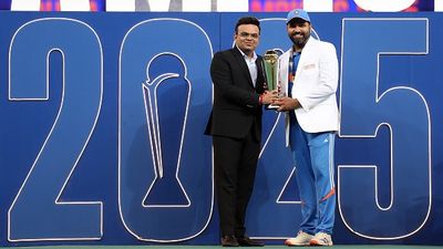 Champions Trophy 2025 final: Here's why PCB chairman Mohsin Naqvi wasn't in Dubai during after India's win against New Zealand ICC Chair, Jay Shah presents the ICC Champions Trophy to Rohit Sharma of India after winning the ICC Champions Trophy 2025 Final between India and New Zealand