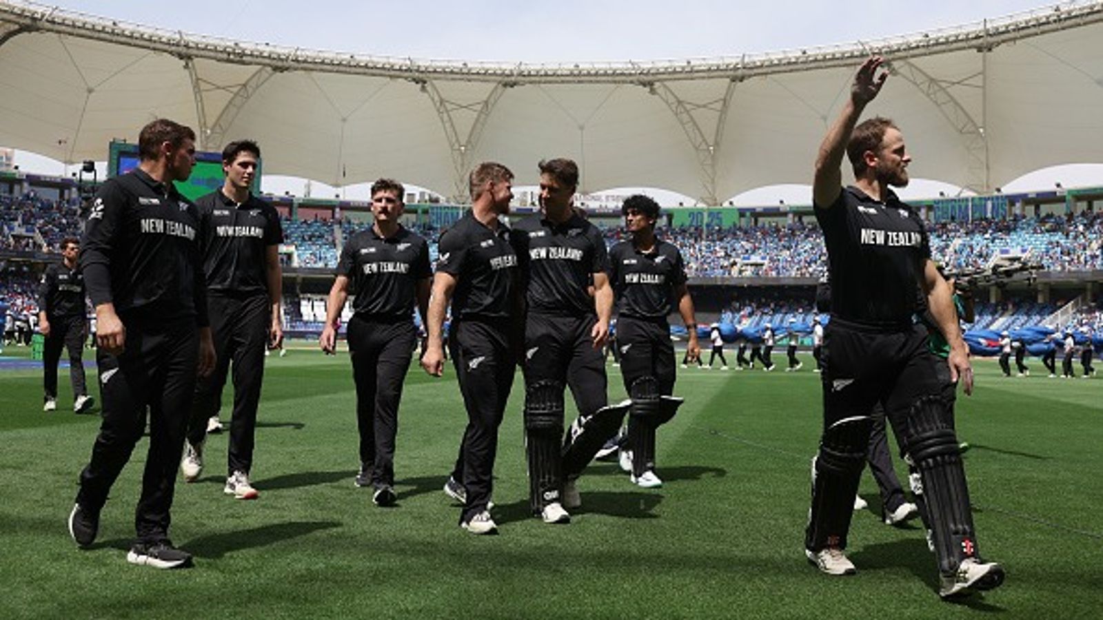 Who won the Golden Ball and Golden Bat in the Champions Trophy 2025? Know it all here New Zealand players walk off the field in this frame