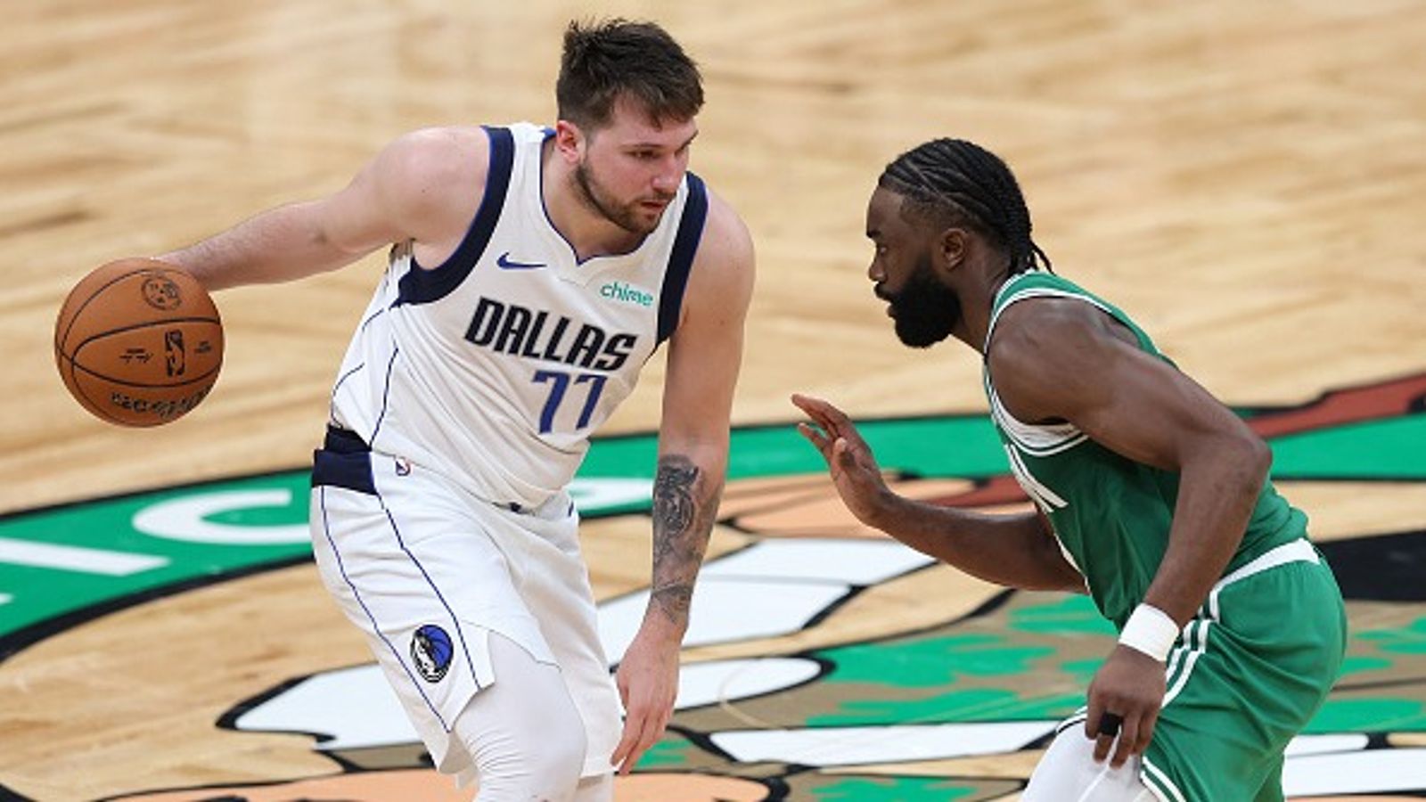 Celtics Forward Jaylen Brown Shares Honest Thoughts on Lakers' Generational Talent Luka Doncic Luka Doncic and Jaylen Brown