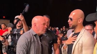 Dana White Sparks Controversy with Warm Welcome for Andrew Tate at UFC 313 Dana White and Andrew Tate