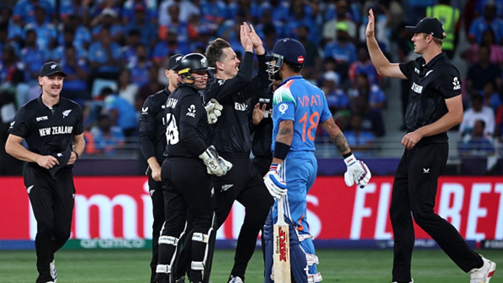 New Zealand announce T20I squad for 5-match series against Pakistan, all-rounder who dismissed Virat Kohli in Champions Trophy final named captain New Zealand's Michael Bracewell (C) celebrates with teammates after taking the wicket of India's Virat Kohli (2R) during the ICC Champions Trophy final at the Dubai International Stadium in Dubai on March 9.