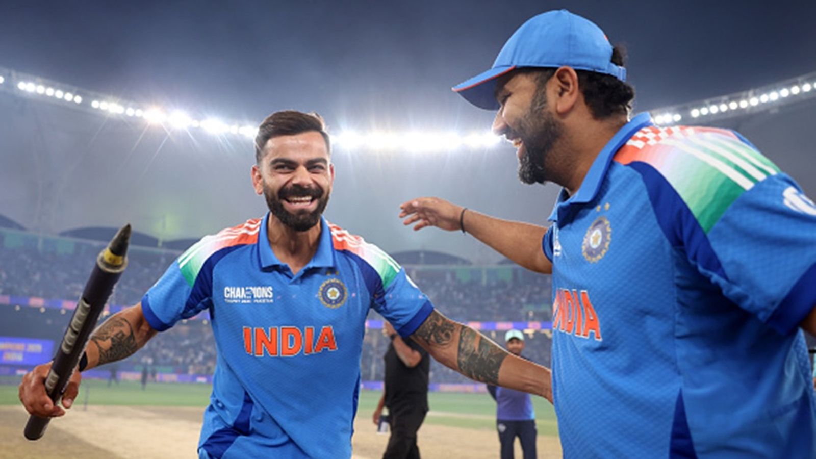 'They will keep out the younger guys coming through because...': Australia's two-time World Cup winner on Virat Kohli, Rohit Sharma not retiring from ODIs Virat Kohli of India and teammate Rohit Sharma celebrate following the team's victory in the ICC Champions Trophy 2025 Final between India and New Zealand at Dubai International Stadium on March 09.