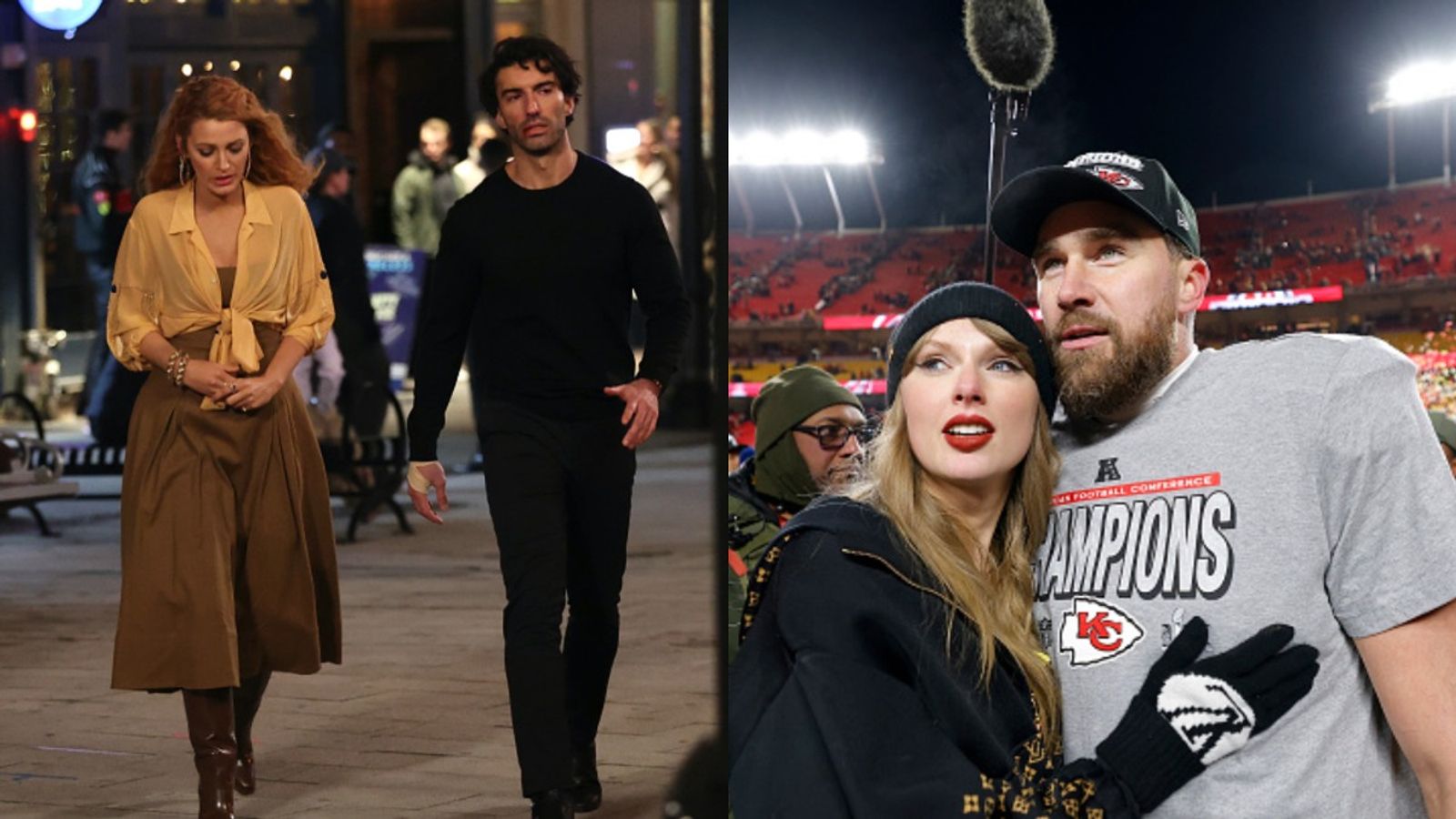 How is Taylor Swift connected to Blake Lively - Justin Baldoni Dispute? know as Travis Kelce shields him in 'tough times' Travis Kelce and Taylor Swift, Justin Baldoni and Blake Lively in the frame