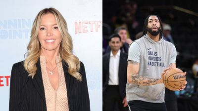 'He wasn't happy': Lakers Boss Jeanie Buss Opens Up On Letting Anthony Davis Go In Exchange For Luka Doncic Jeanie Buss and Anthony Davis in the frame.